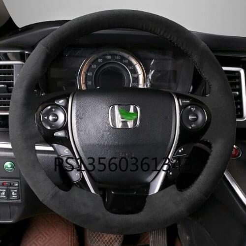 For Honda CR-V Civic xrv Vrzel Accord Jade City Fit Avancier Envix Greiz Brerze Hand-stitched leather suede steering wheel cover