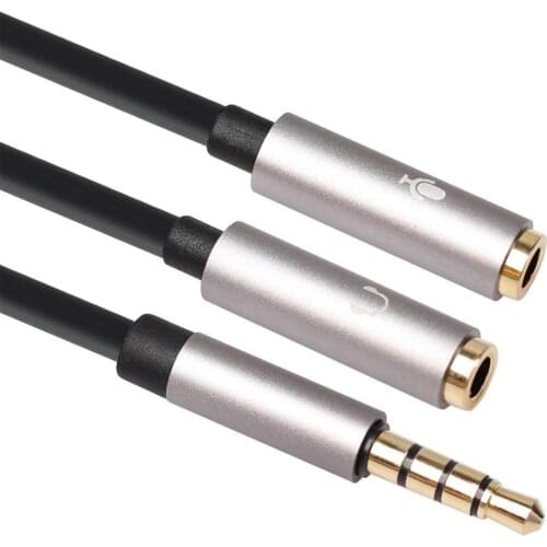 CTIA 3.5mm 1 Male To 2 Female Mic Audio Cable Adapter Distribution Line Anti-Oxidation Gold Plug Can Reduce Sound Quality Loss