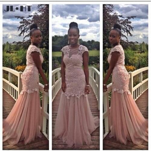 Elegant 2021 Nigerian Wedding Party Gown Tiered Floor Length Tulle African Black Women Mermaid Bridesmaid Dresses Long