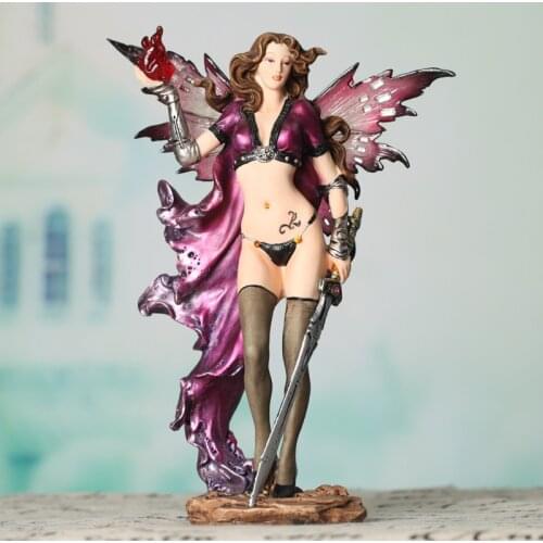 22*16 Creative gifts cartoon resin model fairy sword figure sex crafts girl statue decoration home hotel house desktop ornaments