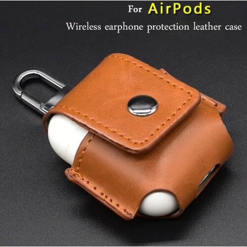 Leather Earphone Cover For Airpods Case wireless earphone protection Cover Shockproof Protective Cover Earphone Accessories