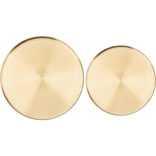 Round Storage Tray, Bathroom Space Saving Stainless Steel Kitchen Gold Organizer Exquisite Desktop Decorative Display