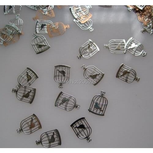 MS219-1 100pcs Silver Cute Birdcage Metal Sticker Nail Art Metal Sticker Nail Art Decoration Non-adhesive Sticker