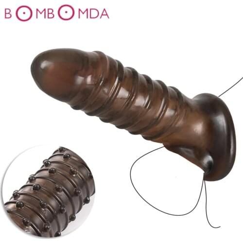 Men Scrotum Bound Penis Extend Sleeve G spot Stimulate Adult Sex Toys Reusable Time Delay Ejaculation Sex Toy For Men Penis Ring