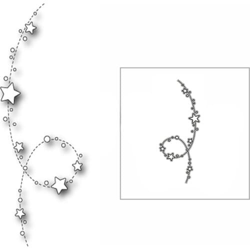 New Make a wish Stitched Line Meteor Background 2020 Metal Cutting Dies for DIY Scrapbooking and Card Making Embossing No Stamps