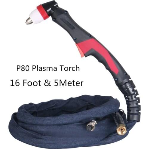 NEW P80 Plasma Torch 16Feet 5M Plasma Cutter/cutting Machine Accessories Torch Complete Head/Air Cooled Plasma Cutting100A 120A