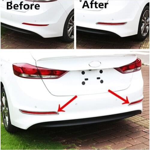 FIT FOR Hyundai ELANTRA AVANTE 2016 2017 CHROME TAIL REAR FOG LIGHT LAMP COVER TRIM BEZEL BUMPER FOGLIGHT GARNISH INSERT RING