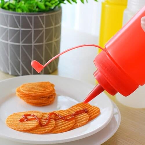 4Pcs Empty Squeeze Bottle For Tomato Sauce, 8/12/16/24 oz Storage Bottle For Salad Dressing Tomato Sauce