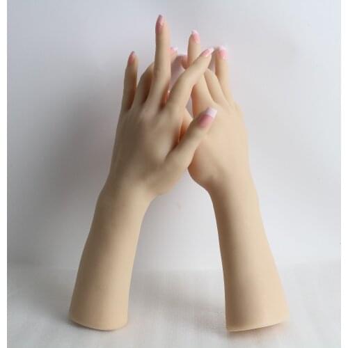 Realistic Female Soft Silicon Flexible Mannequin Hand For Ring Bracelet And Glove Display