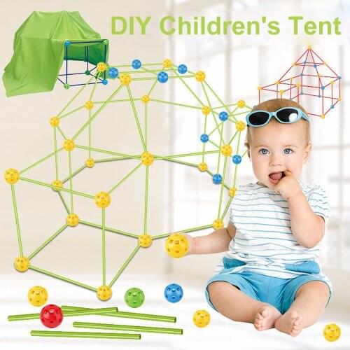 Diy Bead Tent Educational Construction Fort Building Kit Luminous Bead Tent ChildrenS Diy Bead Tent Educational Gift Toys