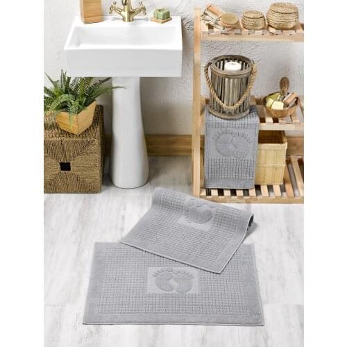 Gray foot towel-mat set 3'lü set 50*70 cm foot towel mop, 100 cotton