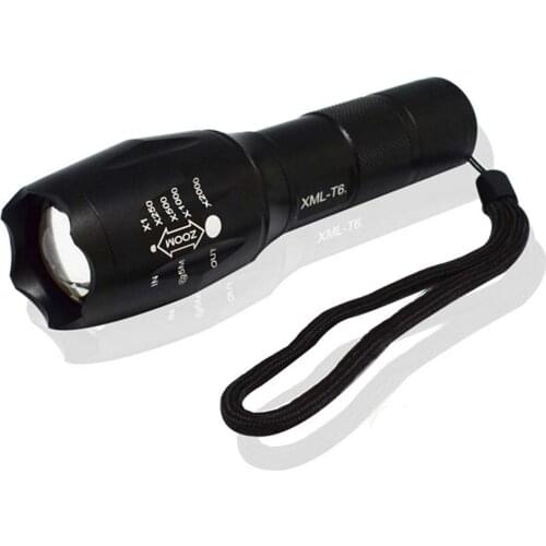 USA EU Hot Sell E17 CREE XM-L T6 led 3800LM Aluminum Zoom LED flashlight torches light lamps for AAA or 18650 battery