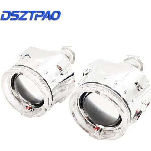 Car Styling LED Running Lights Angel Eyes HID Bi xenon Projector Lenses for Headlights H4 H7 Car Retrofit Headlamp Lens