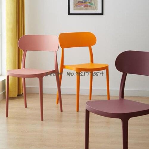 Nordic plastic chair home dining chair thickened leisure stool back chair net red makeup desk chair modern minimalist