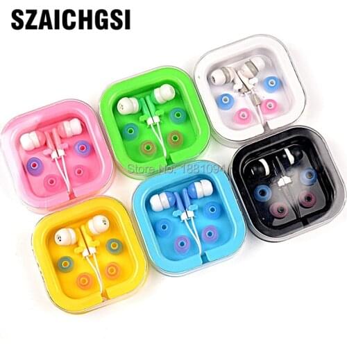SZAICHGSI Girl Gift Lowest Price Discount Promotion 6 Colors Candy Fruit in Ear Headphone Earphones + Retail Package 2000pcs