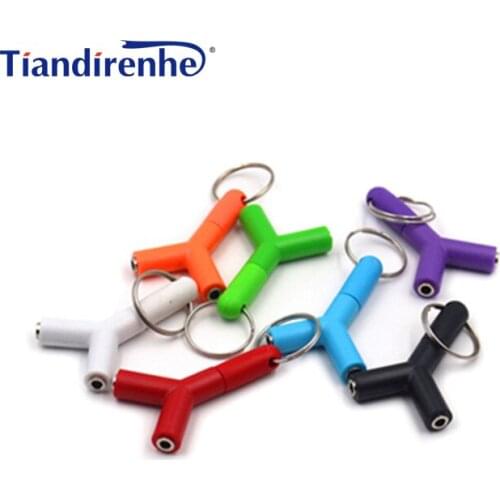 Y Shape 3.5mm earphone Adapter Male To 2 Female Computer Headset Couple Audio Splitter Stereo Adapter for iPhone Android pc mp3
