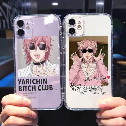 Yarichin bitch Club Anime Phone Case Transparent for iPhone 6 7 8 11 12 s mini pro X XS XR MAX Plus cover funda shell