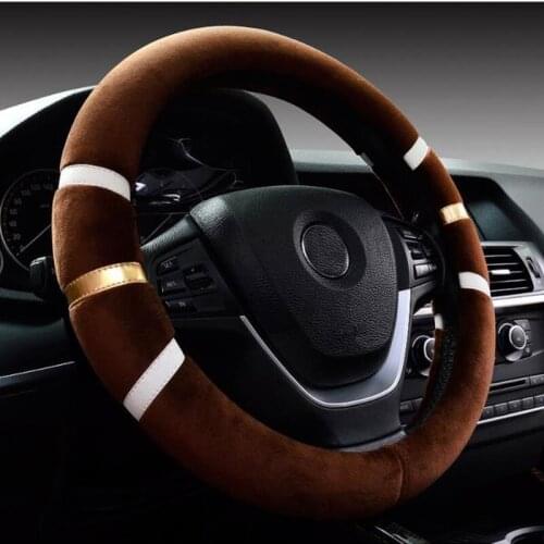 38cm Car Steering Wheel Covers Winter Warm Plush Protector Four Colors Universal Steering Wheel Covers Steering Wheel