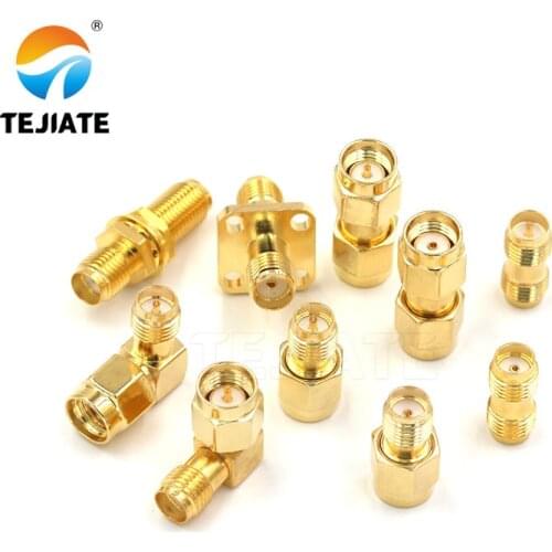 1PCS Double Way/Double Inverse SMA Connector RPSMA-JJ KK JWK KKF KKY Inner Screw Inner Hole/Inner Pin L Type Adapter
