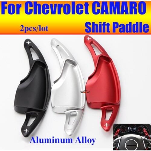 2pcs/set Fit for Camaro Car Shift Paddle Aluminum Alloy Accessory Shifter Extension Car Styling Red/black/silvery