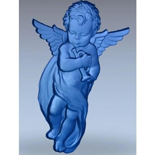 3d model relief for cnc in STL file format Angel_with_tube