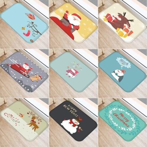 40x60cm Cute Diy Print Floor Mat Bathroom Ground Mat Slip Door Bath Pad Rug Living Room Carpet Christmas