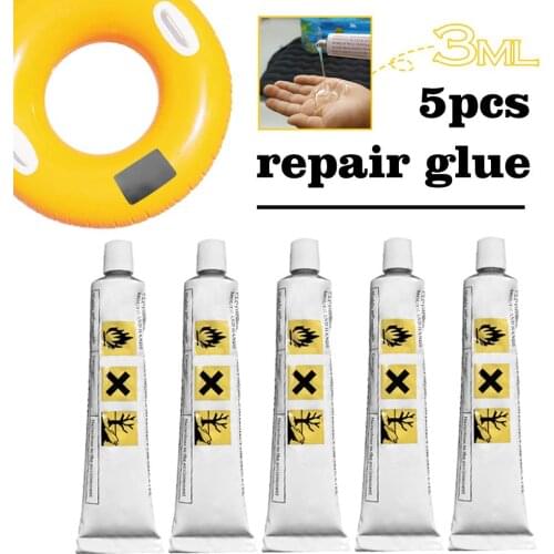5pcs 30ML Aquaseal Repair Glue Ahesive forFor Swimming Ring Inflatable Mattress Dinghy Repair Inflatable Boat Kayak Repair Glue