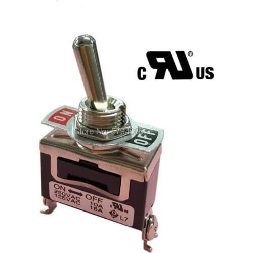 5PCS Toggle Switch SPDT DPDT ON-ON ON-OFF-ONFlattedActuator Cover Waterproof Cap Miniature Reset 10/16A 250V 12MM Mounting Hole