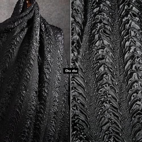 50*115cm Pressure plait Texture Clothing Fabric High temperature Finalize the design Concave Skirta Fabric DIYnd convex shape