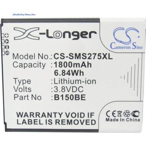 Cameron Sino 1800mAh Battery B105BC, B105BE, B105BK,B105BU for Samsung Galaxy Ace 3 LTE, GT-I7275, GT-S7275, GT-S7275R, SGH-T399
