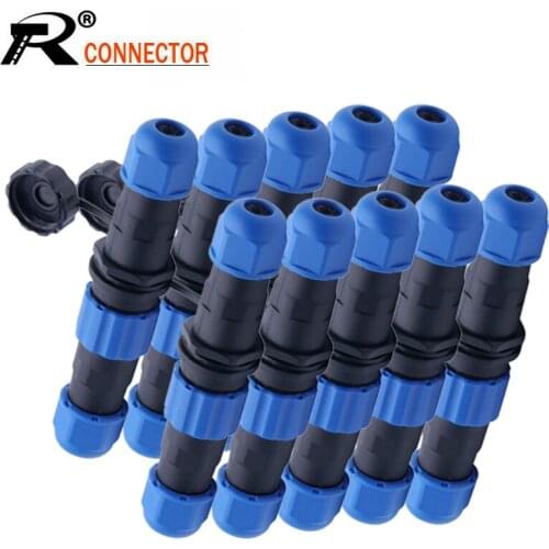 10sets/lot Waterproof SD13 Docking Aviation Plug Socket Male + Female 1/2/3/4/5/6/7 Pins IP68 SP13 13mm Aviation Connector