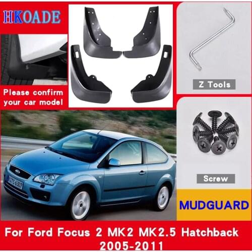 Car Mud Flaps For Ford Focus 2 MK2 MK2.5 Hatchback 2011 ~ 2005 Mudguards Splash Guards Fender Mudflaps Accessories