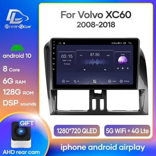 Prelingcar For Volvo XC60 2008-2017 Android 10 Car Radio Stereo Receiver Auto Video Player Multimedia Navigation GPS