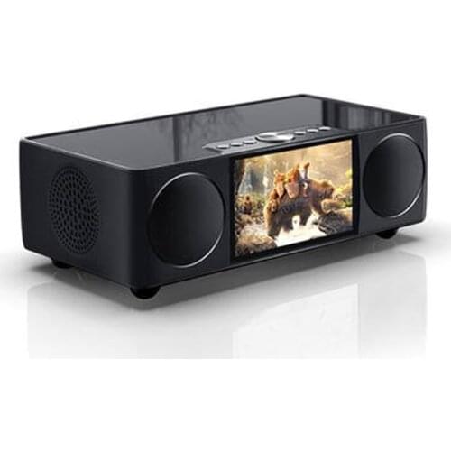 HIFI Video Bluetooth Speaker Desk Wireless Portable Room Clock LED Display Microphone FM Car Subwoofer