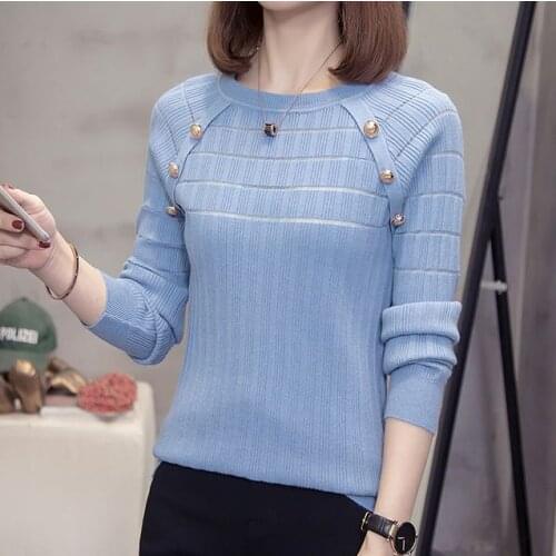 Black blue knitted pullover woman blouses winter Womens sweaters clothing latest 2020 spring autumn korean vestido female A6264