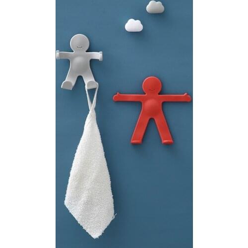 1 pcs Creative random deformation villain hugging toothbrush holder shape multifunctional bathroom seamless hook