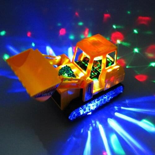 Electric 360 Rotation Musical LED Bulldozer Construction Car Kids Education Toy Construction Vehicle Engineering Car Toy