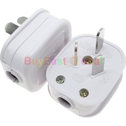China 16A 3-Flat Pin Male Main Power Plug AC100~250V 16A White