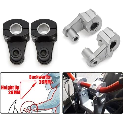 KEMiMOTO Motorcycle Handlebar Riser 22mm/28mm Bars Clamp riser 2 Inch Pivoting for Kawasaki for BMW for Yamaha Mount Clamps