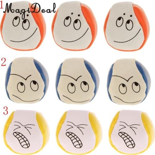 MagiDeal 3Pcs/Set PU Ball Confused Look Juggle Balls Magic Prop for School Party Beginners Kids Adult Outdoor Sport Fun Toy
