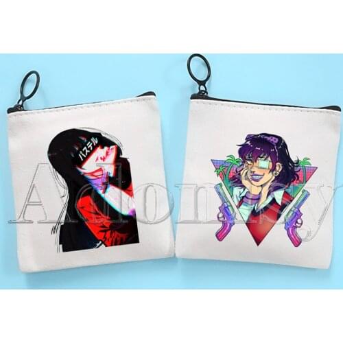Japan Anime Kakegurui Cute Solid Color Canvas Coin Purse Small Fresh New Zipper Key Bag Hand Gift Bag