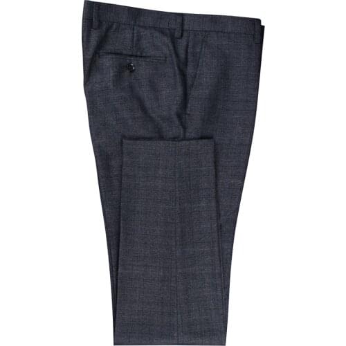 2021 Dark Blue Grey Plaid Men Pants Tailor Made Pants Custom Made Dress Pants For Men Comfort Business Casual Trousers Tailored