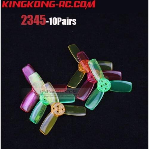 New (10 Pairs) LDARC/Kingkong 2345 FPV mini 58mm PC 3-blade Propeller 1.5mm Mounting Hole for FPV Quadcopter RC Racer Drones
