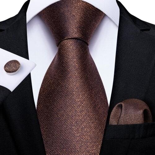 Solid Brown Blue Purple Mens Ties 8cm Width Silk Necktie For Men Business Wedding Tie Gravatas Accessories Dropshipping DiBanGu