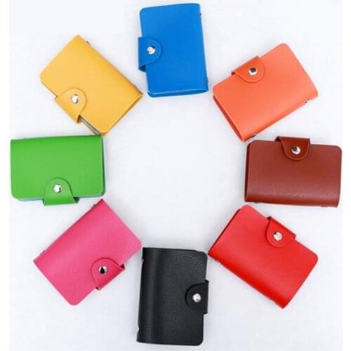 Bycobecy 24 Bits Hasp Credit Card Holder 2021 Casual Multifunctional Wallet Money Bag Soft Leather Men And Women ID Holder