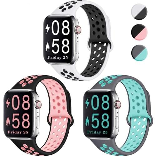 For Apple watch band 38mm 42mm 40mm 44mm, silicone bracelet replacement strap for Apple iWatch series 5 4 3 2 1 Sport Edition