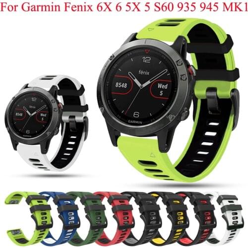 26 22MM Silicone Quick Release Watchband Strap for Garmin Fenix 6 6X Pro Smartwatch Easyfit Wrist Band For Fenix 5X 5 3 3HR 935