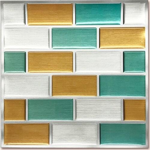 Backsplash self-adhesive Mosaic Tile Wall decal Sticker DIY Kitchen Bathroom Home Decor Viny Peel mixed color（20pcs