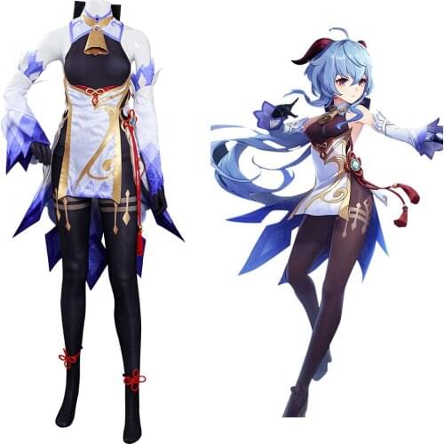 In Stock) Game Genshin Impact GanYu Cosplay Costume Outfit Halloween Carnival Suit For Adult Women Girls Gift