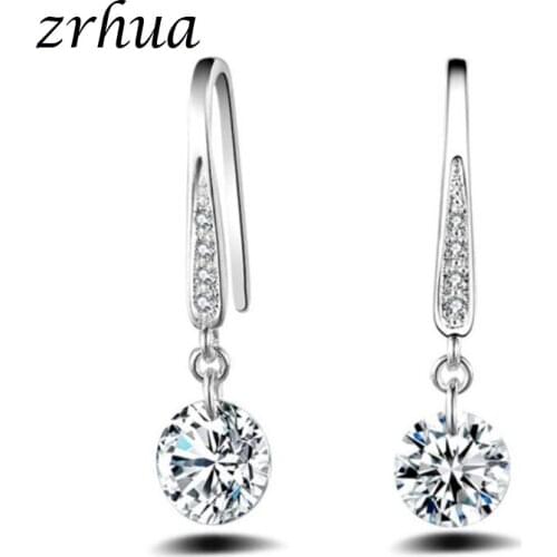 Dangle Earrings Water Drop Crystal Jewelry for Women Classic Wedding Engagement Hot Sale Statement Bijoux Female Brincos